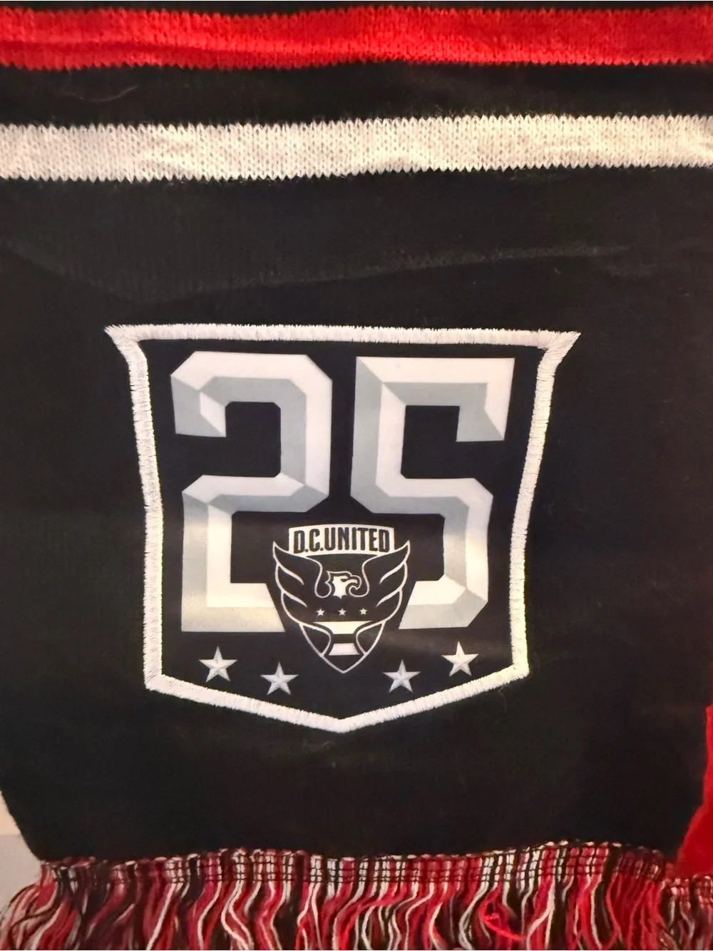 MLS DC United Reversible Knit Scarf with 25 Crest